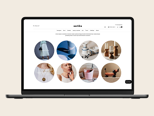 Aarikan Shopify-verkkokaupan tuotenäkymä kannettavalla tietokoneella