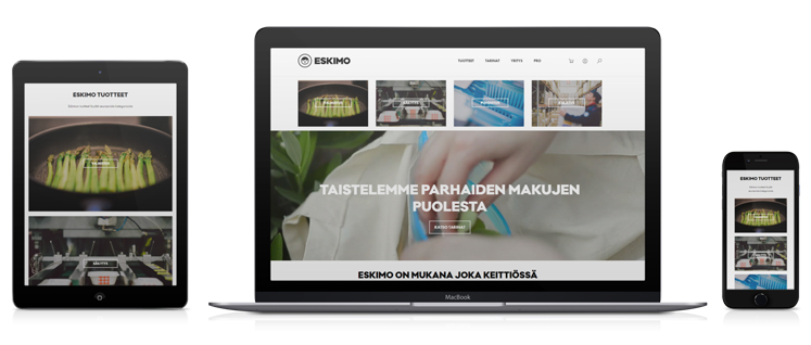 Eskimo Finlandin uusi kuluttajaverkkopalvelu toimii myös mobiilissa