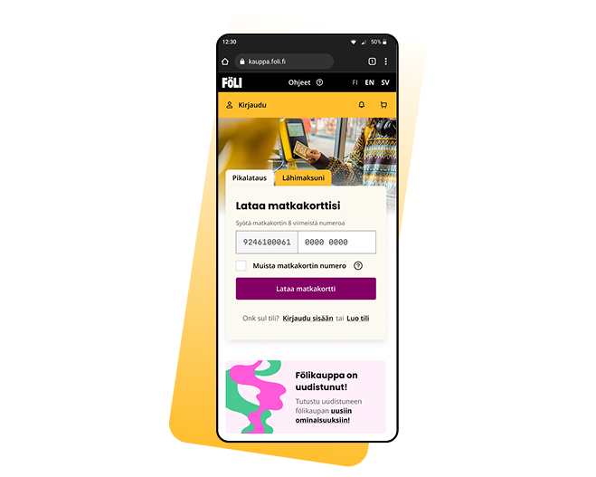 foli mobiili matkakortti