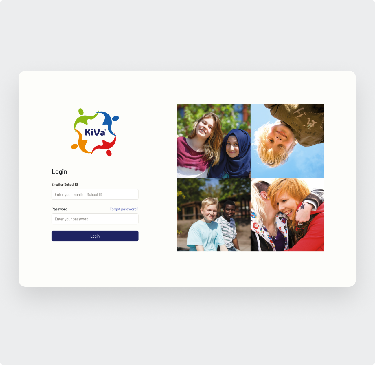 kiva login vaaka harmaa