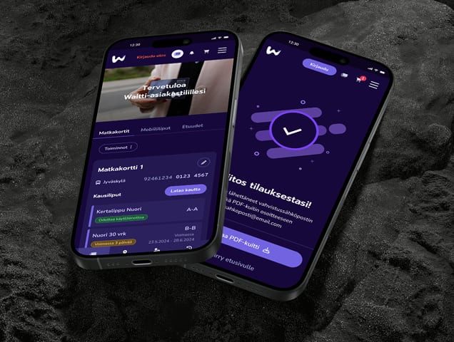 Waltti public transport mobile app and web service designed by Sofokus
